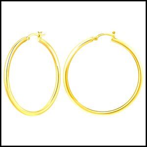 Chunky Gold Hoop Earrings 14k Plated Lightweight Hollow Non-Tarnish Trendy